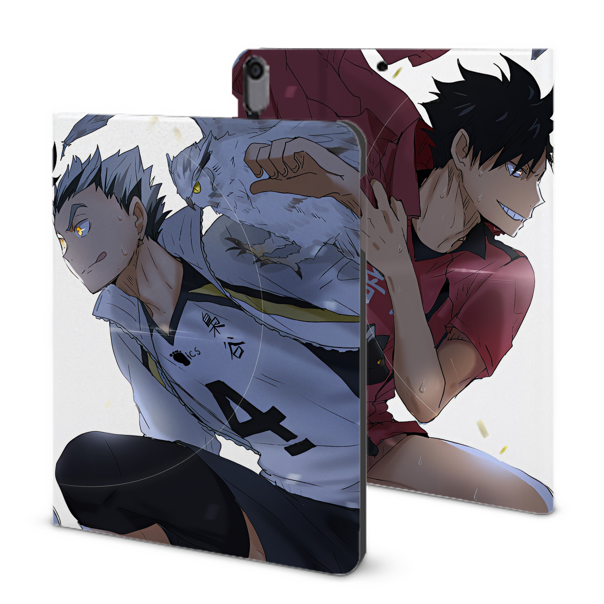 （画像用） ハイキュー!! Haikyu!! IPad ケース ブック型 PUレザー TPU 耐衝撃 軽量 薄型 ペン収納なし 全面保護 IPad 各モデル対応